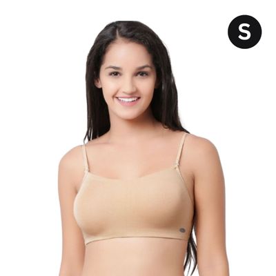 Enamor Women's A022 Full Coverage Comfort Cami Cotton Bra | Non Padded | Wirefree | Skin - S