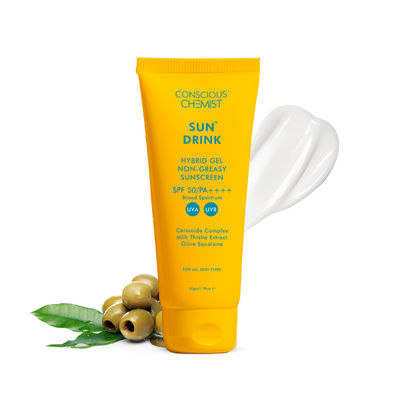 Conscious Chemist Sun Drink Hybrid Lightweight Gel Sunscreen Spf50 Pa++++ Uva/Uvb With Ceramides