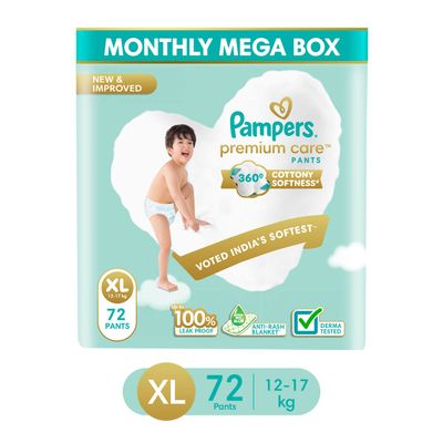 Pampers Premium Care Diaper Pants For Kids | White | XL (12 - 17 kg)