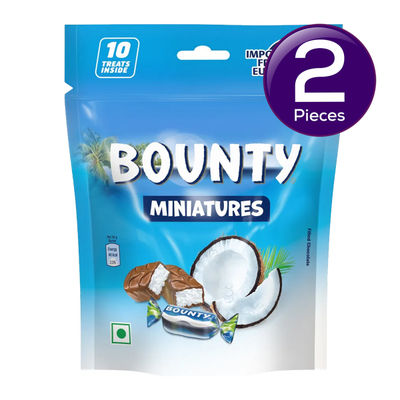 Bounty Miniatures Coconut Filled Chocolate Pack 100 g Combo