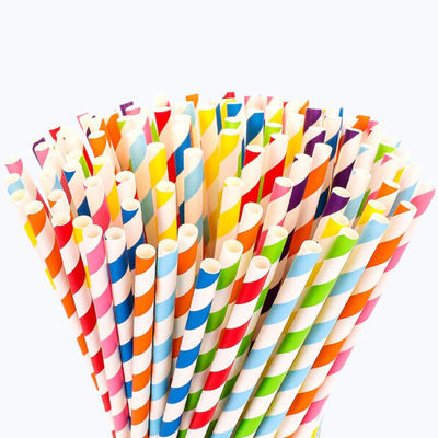 Vinay Trading Disposable Paper Straw - 6 mm | Assorted Color and Design
