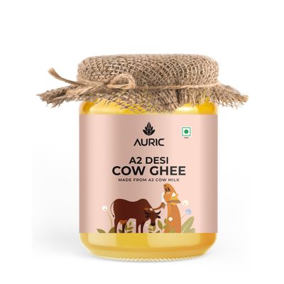 Auric A2 Bilona Desi Cow Ghee Glass Jar | Lab Certified | Vedic Bilona Method