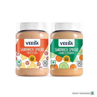 Veeba Sandwich Spread Cheese & Chilli (250g) & Veeba Sandwich Spread Carrot & Cucumber (250g) Combo
