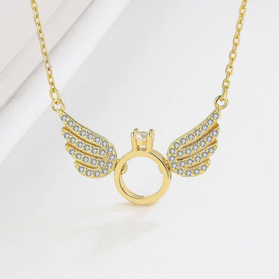 Salty Fashion Gold Color Angel Wings Necklace for Women