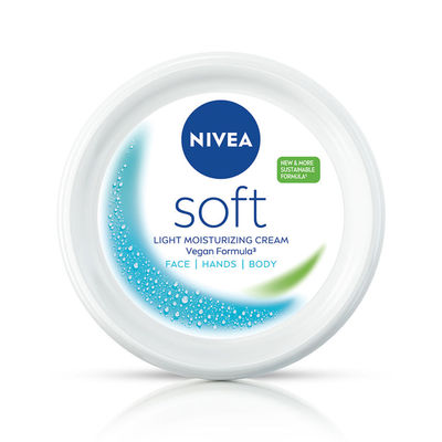 NIVEA Soft Light Moisturizer for Face, Hand & Body, Non-Greasy Cream for Instant Hydration
