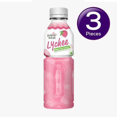 Paper Boat Lychee Fruit Drink with Chewy Cubes (Nata de Coco) 250 ml Combo
