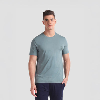 U.S. Polo Assn. Men's Solid T-shirts | Grey & Green - M