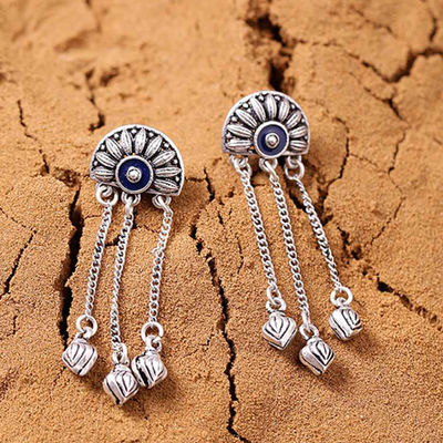 Voylla Mandala Half Moon Tassels Earrings
