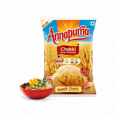 Annapurna Chakki Whole Wheat Atta/ 100% Whole Wheat, No Maida
