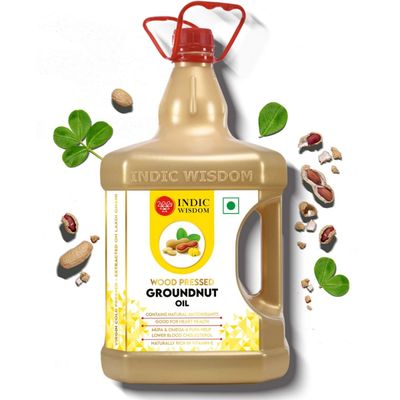 Indic Wisdom Wood Pressed Groundnut Oil | Cold Pressed - Extracted on Wooden Churner