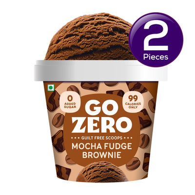 Go Zero Mocha Fudge Brownie High Protein Guilt Free Ice Cream Cup 100 ml Combo
