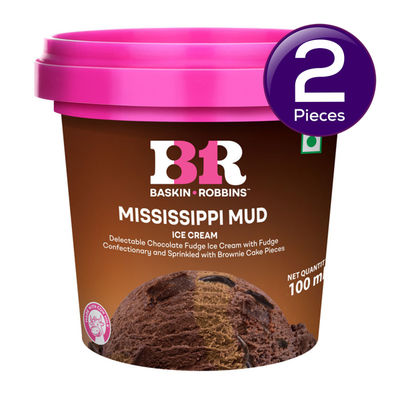 Baskin Robbins Mississippi Mud Ice Cream Cup 100 ml Combo