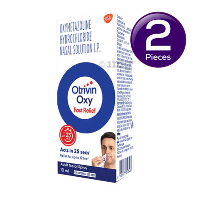 Otrivin Oxy Fast Relief Adult Nasal Spray 10 ml X 2 Combo