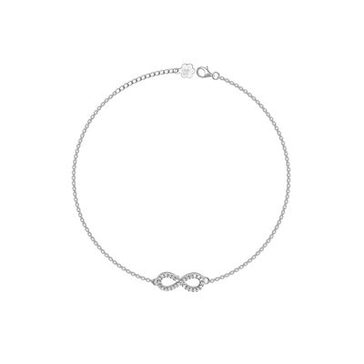 Giva Silver Infinity Zircon Anklet