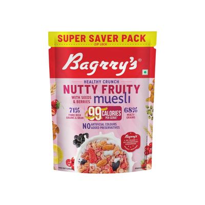 Bagrry's Berry and Nut Muesli | Pouch | Artificial Colour-free and Preservative-free