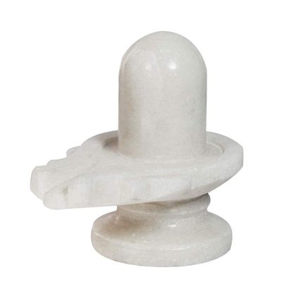 Divine Vibes White Marble Stone Shivling