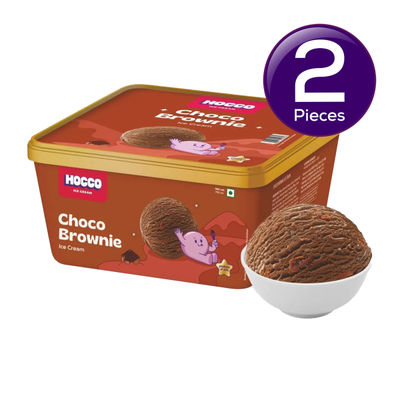Hocco Choco Brownie Ice Cream Tub 750 ml Combo