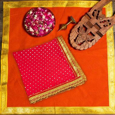 Gullak Chunri With Golden Dots - Red | 39 x 20 inch