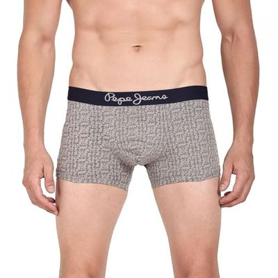 Pepe Jeans Cotton Men's Trunks - S | Sweat-resistant | All Over Print | Grey