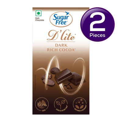 Sugar Free D'lite Rich Cocoa Dark Chocolate Bar 40 g Combo
