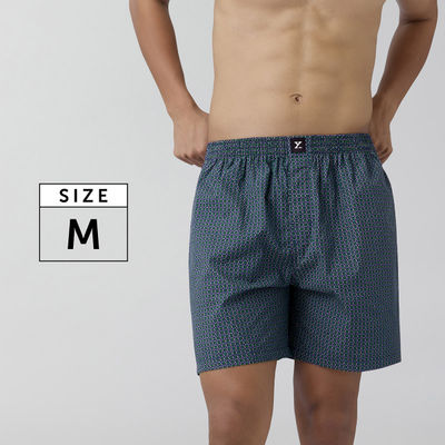 XYXX Astor IntelliEaze 100% Combed Cotton Printed Boxer | Back Pocket | Hexagon- M