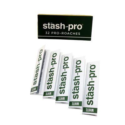 Stash-Pro White 32 Premium Rolling Papers (1pc) & Stash-Pro Premium Roach Book (32pc) Combo