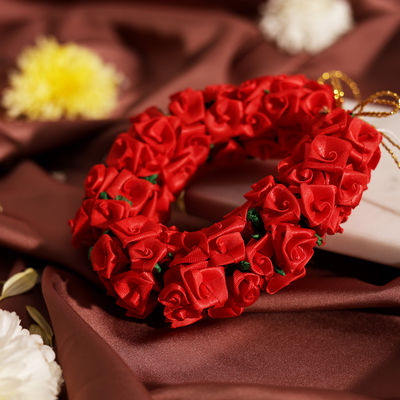 Oye Happy Red Flower Gajra( Artificial )
