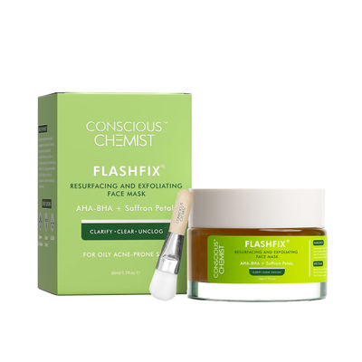 Conscious Chemist Exfoliating Face Mask For Oily Acne Prone Skin With Salicylic & Saffron Petals