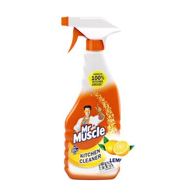 Mr. Muscle Kitchen Cleaner Spray, Fresh Lemon, Removes 100% Kitchen Grease