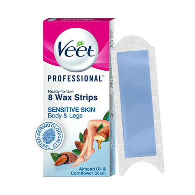 Veet Professional Waxing Strips Kit For Sensitive Skin | 8 Strips