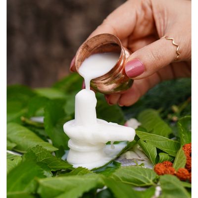 Servdharm White Marble Shivling