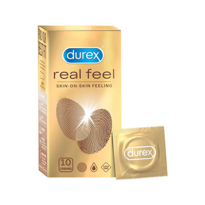 Durex Real Feel Condoms For Men - For Real Skin On Skin Feeling Latex Free