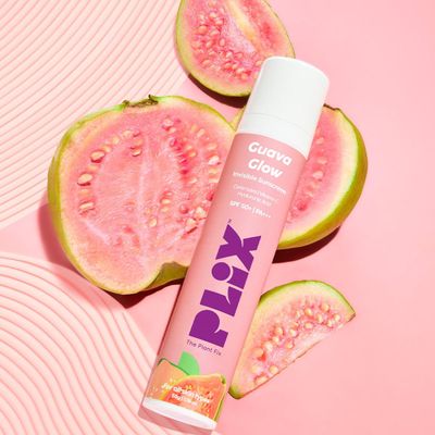 Plix Guava Glow Sunscreen SPF 50+ with UVA, UVB & Blue Light Protection enriched with Ceramides & Hyaluronic Acid