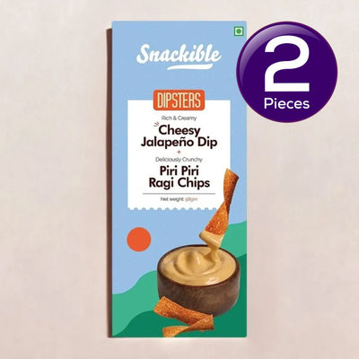 Snackible Dipsters Cheesy Jalapeno Dip with Peri Peri Ragi Chips 56 g Combo