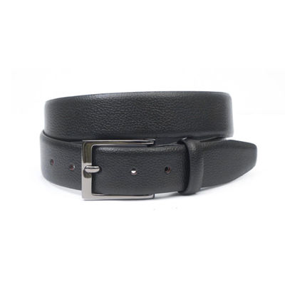 Teakwood Men's Solid Leather Belt | Black - 34 Inches