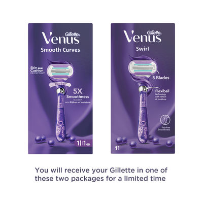 Venus Smooth Curves | Swirl | Hair Removal Razor for Women, 1 Razor