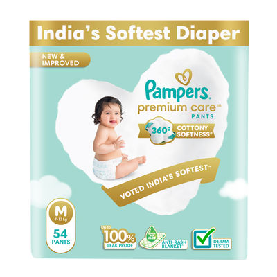 Pampers Premium Care Diaper Pants For Kids | White | M (7 - 12 kg)