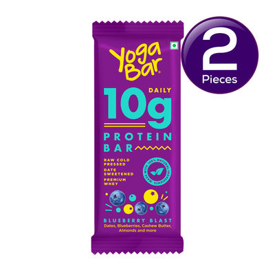 Yogabar 10 grams Protein Bars, Blueberry Blast, Protein Blend & Premium Whey 50 g Combo