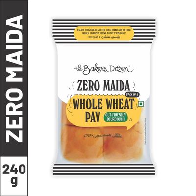 The Baker's Dozen Zero Maida Pav No Palm Oil No Preservative 100% Wholewheat