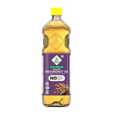 24 Mantra Organic Groundnut Oil Cold Pressed | Bottle