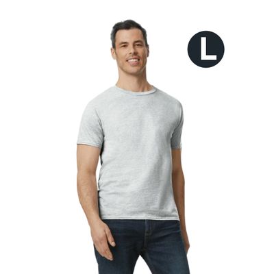 Gildan Unisex 100% Cotton Solid T-Shirt - L | Grey