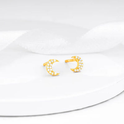 GIVA Golden Crescent Zircon Earrings