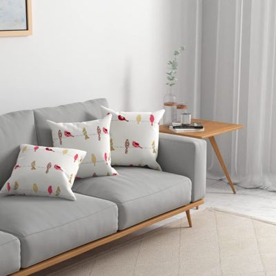 Urban Space Cotton Cushion Covers, Set of 3, made of Cotton 16 inch x 16 inch,Butterfly