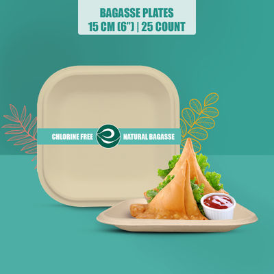 Eco Soul 6 Inch Square | 25 Count | Disposable Plate