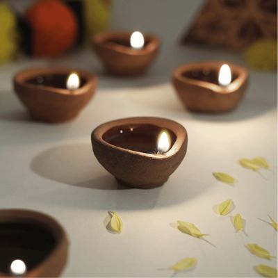 Divine Vibes Diwali Clay Diya Pack Of 12