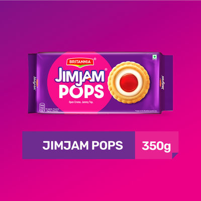 Britannia Jimjam Pops, Crunchy Cookie Vanilla Cream Biscuits