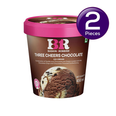 Baskin Robbins Three Cheers Chocolate Ice Cream Tub 450 ml Combo
