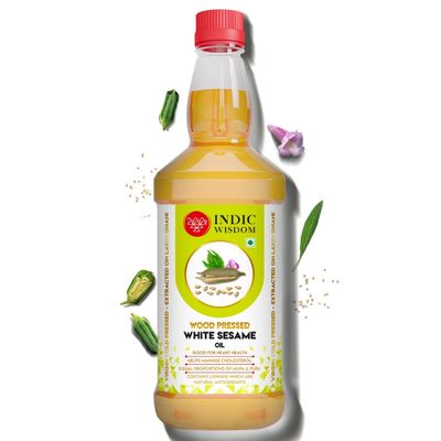 Indic Wisdom Wood Pressed White Sesame Oil | Cold Pressed - Extracted on Wooden Churner