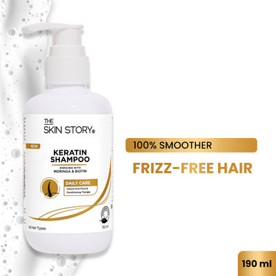 The Skin Story Keratin Shampoo For Smooth Anti-Frizz Hair Prevent Hair Fall Split Ends Paraben Free