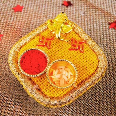 Archies Yellow Color Roli Chawal Mini Thali